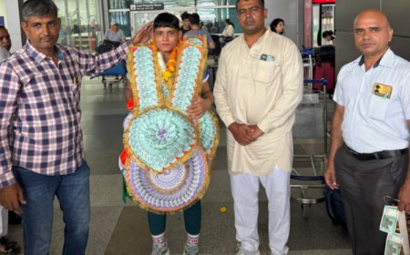 रोहतक की बेटी मुस्कान ने किर्गिस्तान में लहराया तिरंगा। जीता गोल्ड मैडल